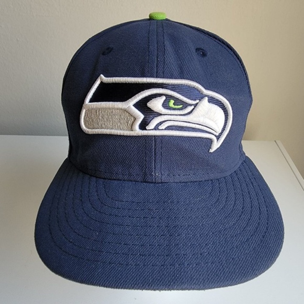 NFL Seattle Seahawks New Era 59fifty Cap Hat Size 7 Polyester Blue
